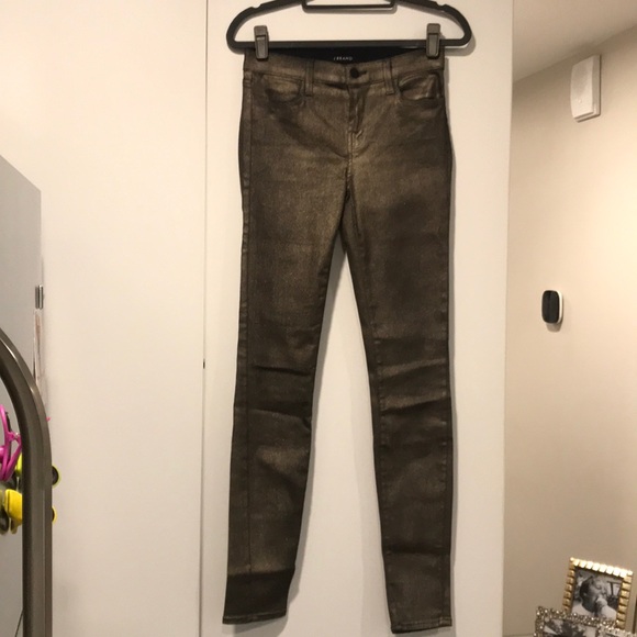 J Brand Size 26 Super Skinny Gold Dust - Picture 3 of 8